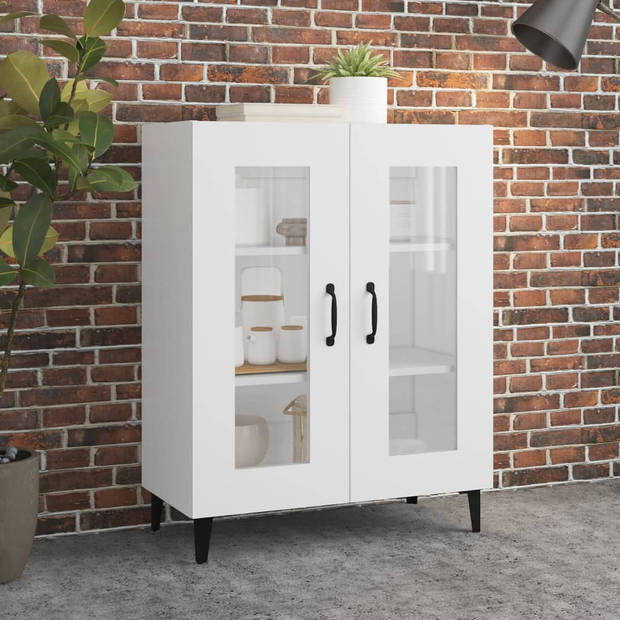 The Living Store Dressoir - Bijzetkast - 69.5 x 34 x 90 cm - visuele glazen deur