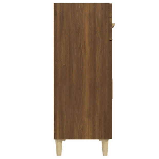 The Living Store Klassiek Dressoir - Bruineiken - 69.5 x 34 x 89 cm - Bewerkt hout