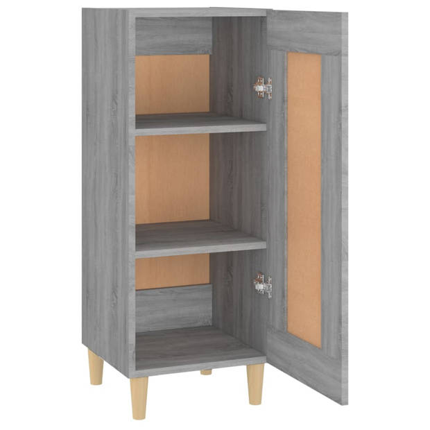 vidaXL Dressoir 34,5x34x90 cm bewerkt hout grijs sonoma eikenkleurig