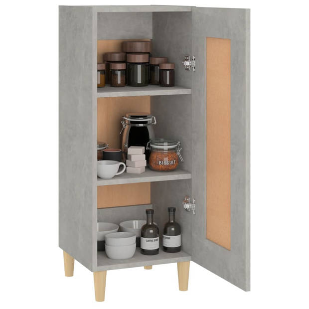 The Living Store Dressoir - Betongrijs - 34.5 x 34 x 90 cm - Duurzaam bewerkt hout