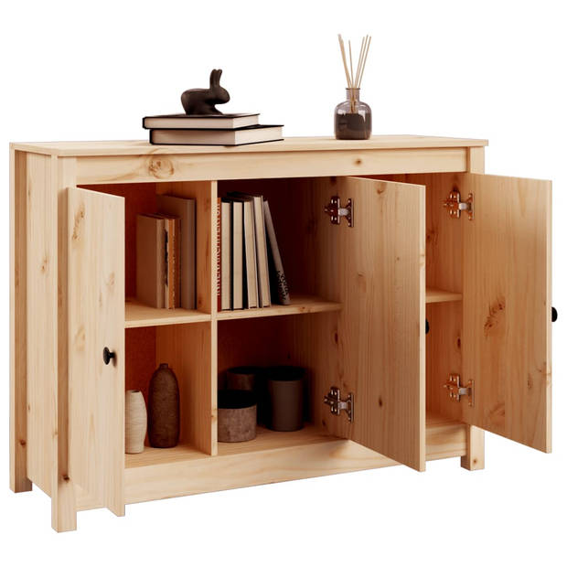 The Living Store Houten Dressoir - Massief Grenenhout - Bijzetkast - 100x35x74 cm - Multifunctioneel