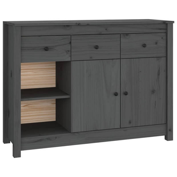 vidaXL Dressoir 100x35x74 cm massief grenenhout grijs