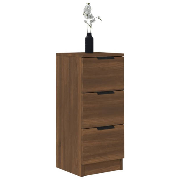 The Living Store Dressoir Bruineiken - Bijzetkast 3 Lades - Multifunctioneel - 30x30x70 cm