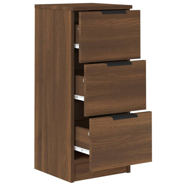 The Living Store Dressoir Bruineiken - Bijzetkast 3 Lades - Multifunctioneel - 30x30x70 cm