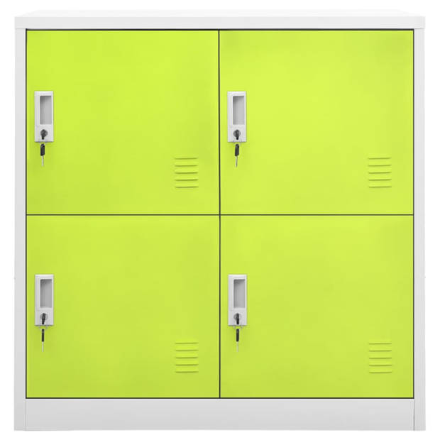 vidaXL Lockerkasten 2 st 90x45x92,5 cm staal lichtgrijs en groen