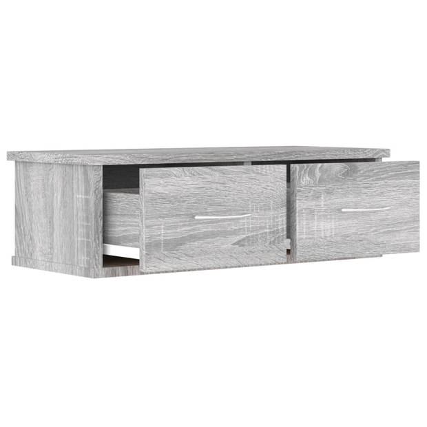 The Living Store Zwevende TV-kast - Grijs Sonoma Eiken - 60x26x18.5 cm