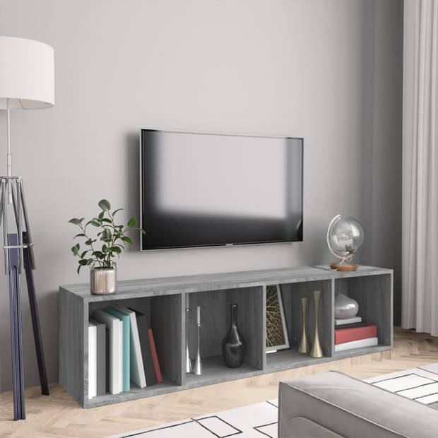 vidaXL Boekenkast / tv-meubel 143x30x36 cm grijs sonoma eikenkleurig