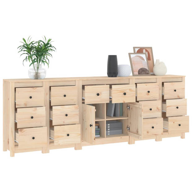 vidaXL Dressoir 230x35x80 cm massief grenenhout