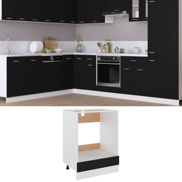 vidaXL Ovenkast 60x46x81,5 cm bewerkt hout zwart