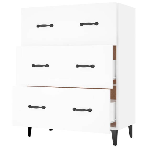 The Living Store Dressoir - 69.5 x 34 x 90 cm - Met 3 lades - Wit