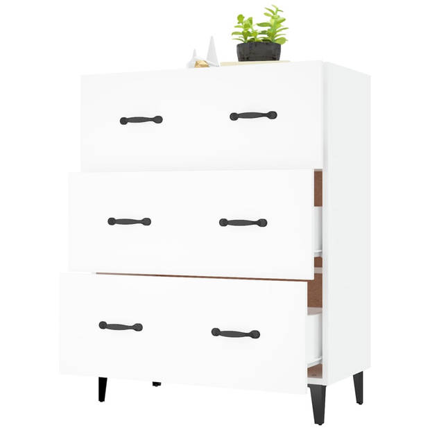 The Living Store Dressoir - 69.5 x 34 x 90 cm - Met 3 lades - Wit