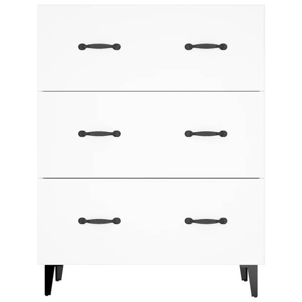 The Living Store Dressoir - 69.5 x 34 x 90 cm - Met 3 lades - Wit