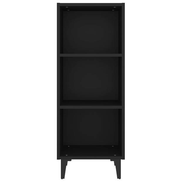 The Living Store Dressoir Industrieel - Zwart - 34.5 x 32.5 x 90 cm - Hoogwaardig bewerkt hout en metaal