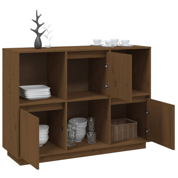 The Living Store Dressoir Massief Grenenhout - 110.5 x 35 x 80 cm - Honingbruin