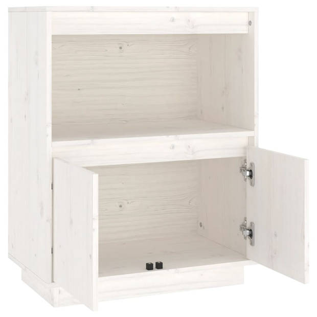 The Living Store Dressoir - Grenenhout - 60 x 34 x 75 cm - Wit