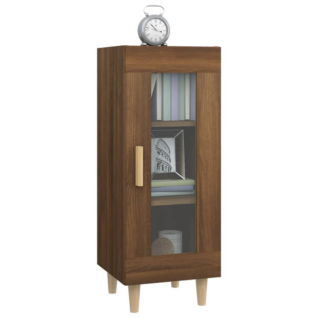 The Living Store Dressoir - Houten Poten - 34.5 x 34 x 90 cm - Bruineiken