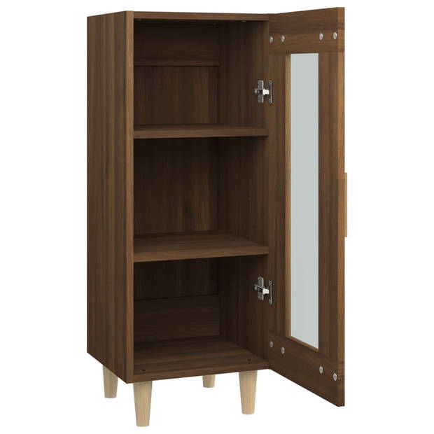 The Living Store Dressoir - Houten Poten - 34.5 x 34 x 90 cm - Bruineiken