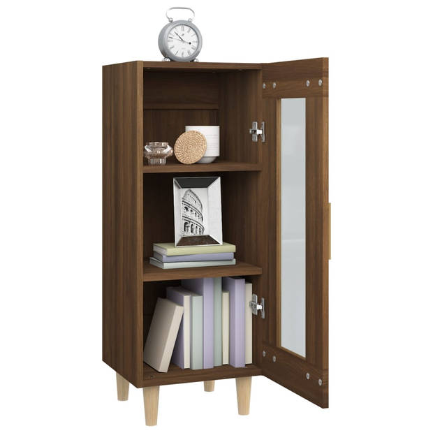 The Living Store Dressoir - Houten Poten - 34.5 x 34 x 90 cm - Bruineiken