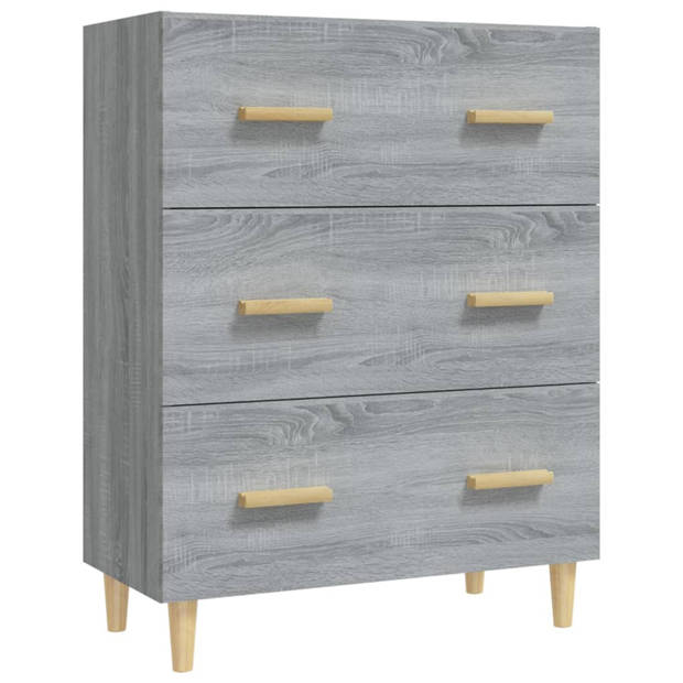 vidaXL Dressoir 70x34x90 cm bewerkt hout grijs sonoma eikenkleurig