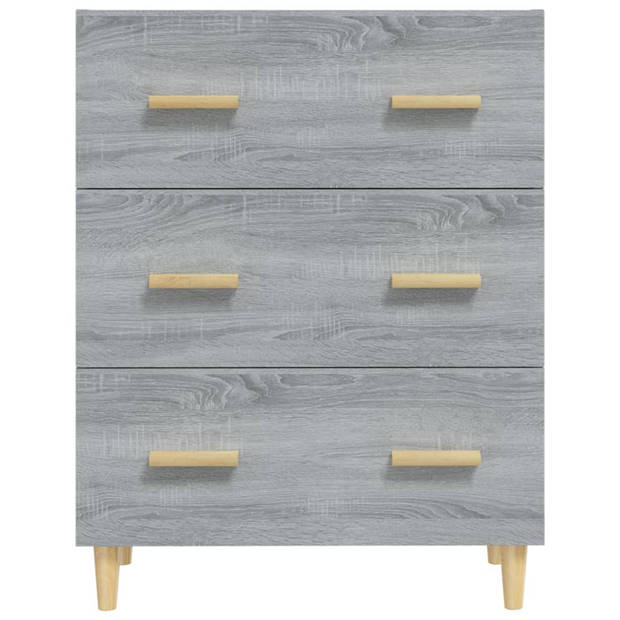 vidaXL Dressoir 70x34x90 cm bewerkt hout grijs sonoma eikenkleurig