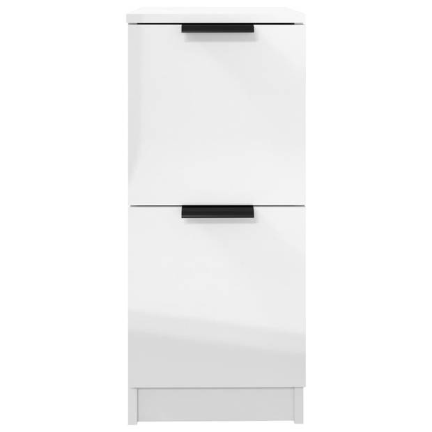 The Living Store Dressoir - Minimalistische Charme - Bijzetkast - 30x30x70 cm - Hoogglans Wit