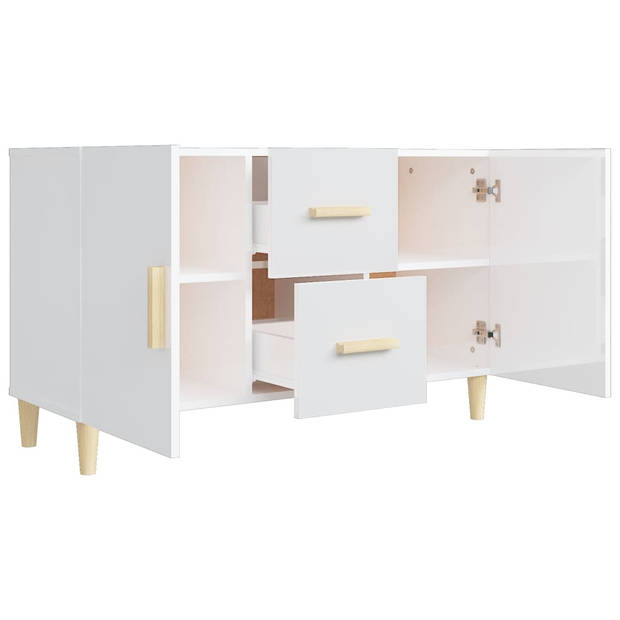 The Living Store Dressoir - - Kast - 100 x 36 x 60 cm - Hoogglans wit