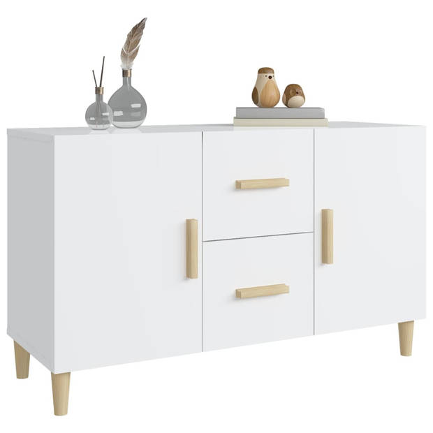 The Living Store Dressoir - - Kast - 100 x 36 x 60 cm - Hoogglans wit