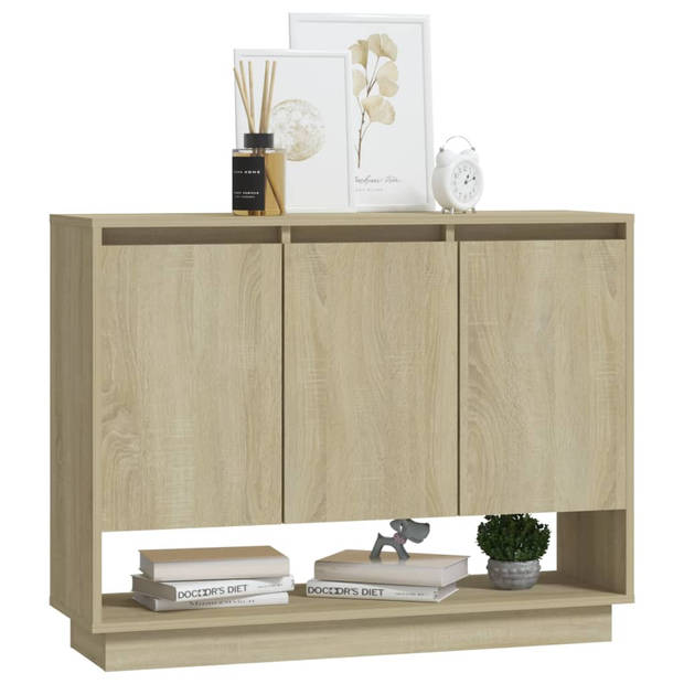 vidaXL Dressoir 97x31x75 cm bewerkt hout sonoma eikenkleurig