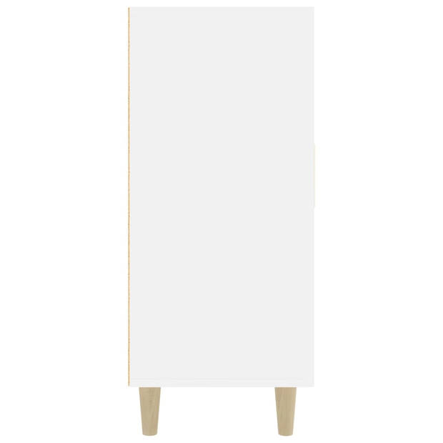 The Living Store Dressoir Classic - Hoogglans wit - 90 x 34 x 80 cm