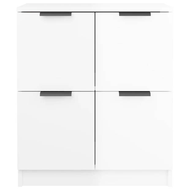 The Living Store Dressoir - Hout - Bijzetkast - 60 x 30 x 70 cm - Hoogglans Wit