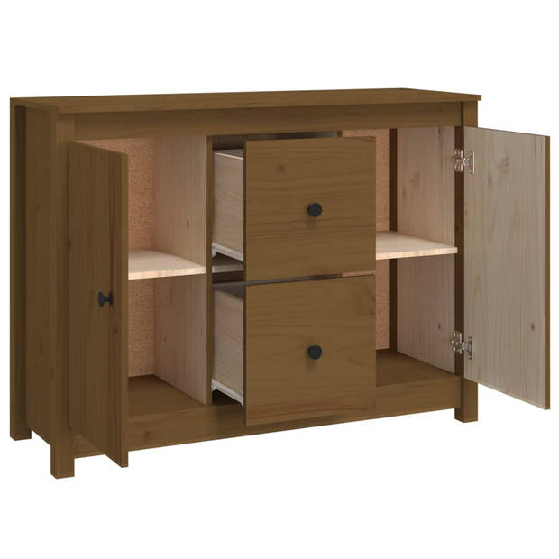 vidaXL Dressoir 100x35x74 cm massief grenenhout honingbruin