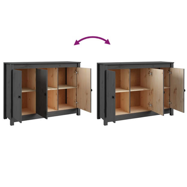 The Living Store Dressoir - Massief grenenhout - 100 x 35 x 74 cm - Grijs