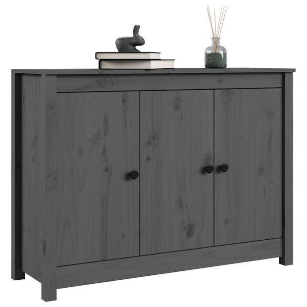 The Living Store Dressoir - Massief grenenhout - 100 x 35 x 74 cm - Grijs