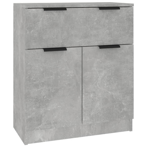 The Living Store Dressoir Hout - 30 x 30 x 70 cm - Betongrijs