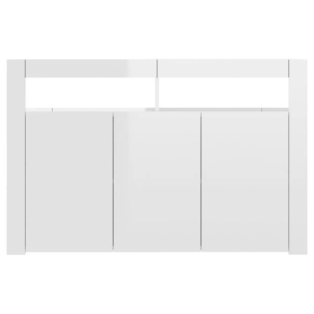 vidaXL Dressoir met LED-verlichting 115,5x30x75 cm hoogglans wit