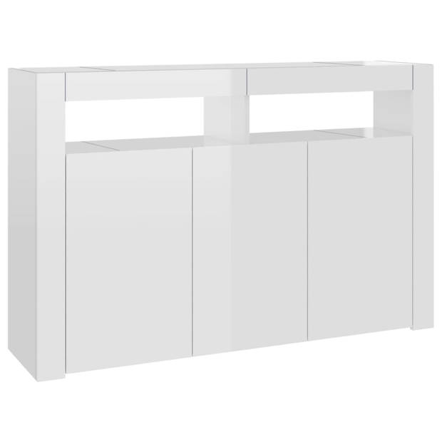 vidaXL Dressoir met LED-verlichting 115,5x30x75 cm hoogglans wit