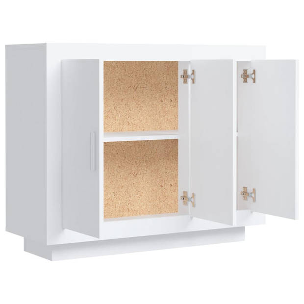 The Living Store Dressoir Wit - 92 x 35 x 75 cm - Vochtbestendig - met deuren en schappen