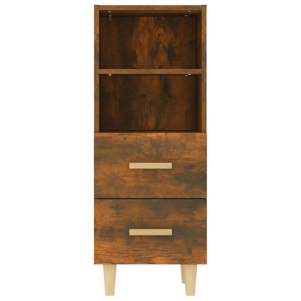 The Living Store Dressoir Gerookt Eiken - 34.5 x 34 x 90 cm - Bewerkt Hout