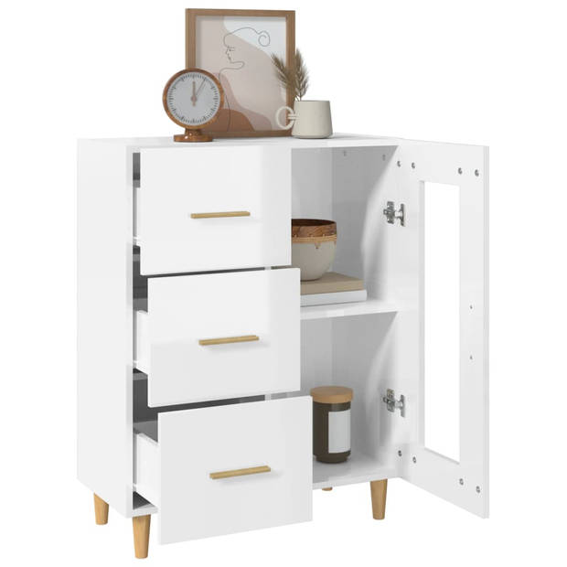 The Living Store - Dressoir - Hoogglans wit - 69.5 x 34 x 90 cm