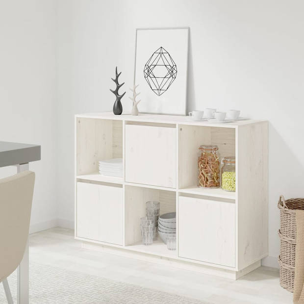 The Living Store Dressoir - Modern - Bijzetkast - 110.5 x 35 x 80 cm - Massief grenenhout