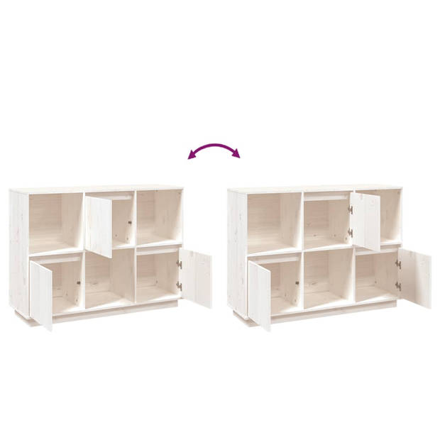 The Living Store Dressoir - Modern - Bijzetkast - 110.5 x 35 x 80 cm - Massief grenenhout