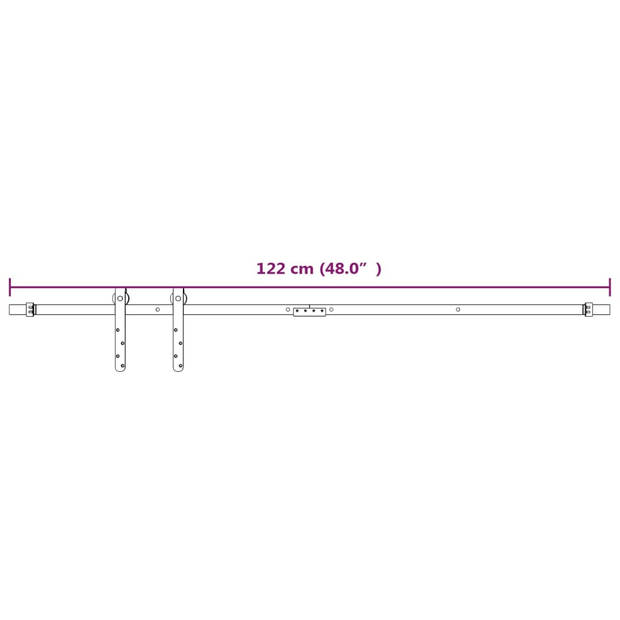 vidaXL Ophangset voor minischuifdeur 122 cm koolstofstaal wit