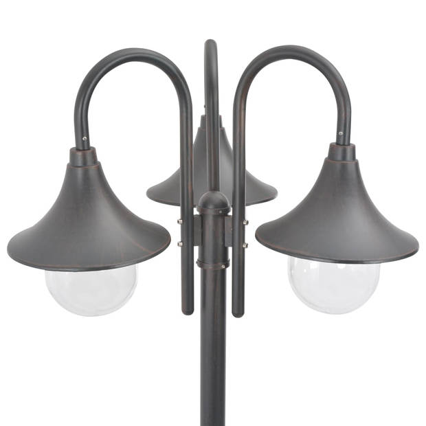 vidaXL Paalverlichting tuin E27 220 cm aluminium brons 3-delig