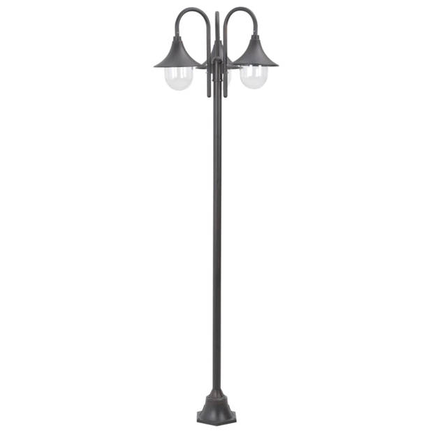 vidaXL Paalverlichting tuin E27 220 cm aluminium brons 3-delig