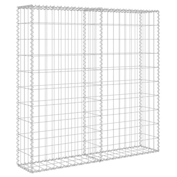 The Living Store Gabion Mand - 80 x 20 x 100 cm - Gegalvaniseerd Staal