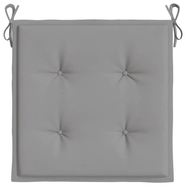 The Living Store Stoelkussens - Oxford Stof - 50x50x3cm - Grijs - Set van 4