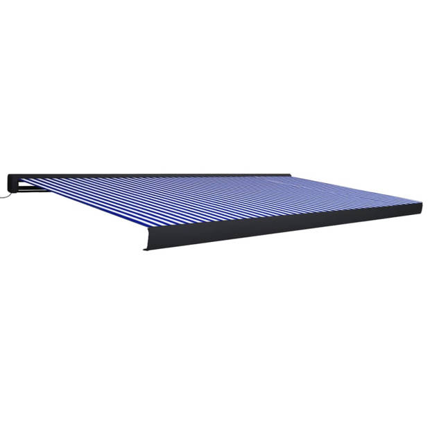 vidaXL Luifel gemotoriseerd 500x300 cm blauw en wit