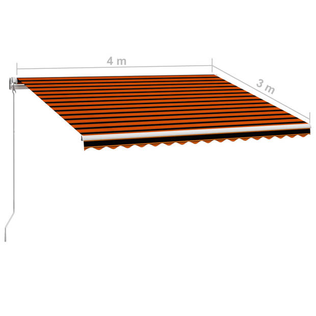 vidaXL Luifel handmatig uittrekbaar 400x300 cm oranje en bruin