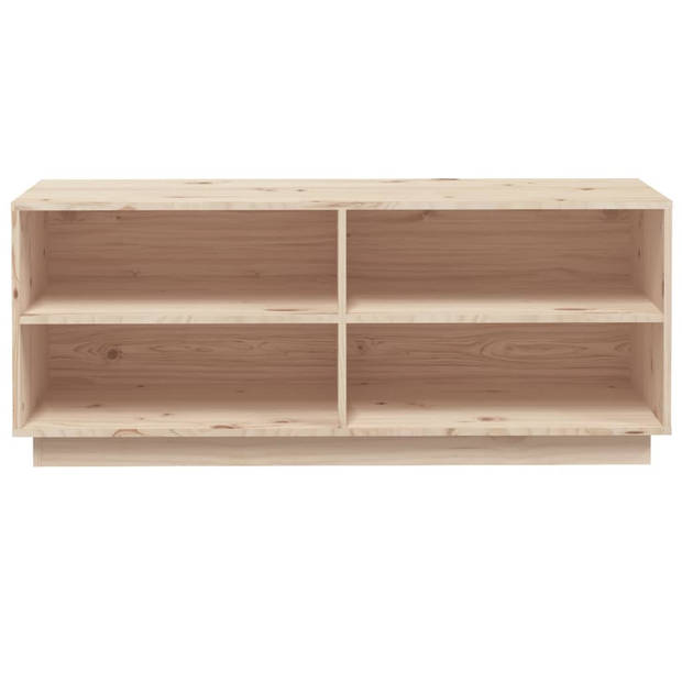 The Living Store Houten Schoenenkast - 110 x 34 x 45 cm - Massief grenenhout