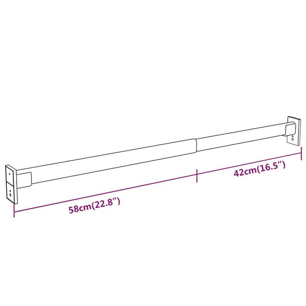 vidaXL Kledingroedes 4 st telescopisch 58-100 cm zilverkleurig